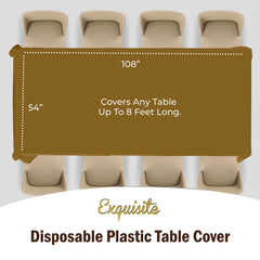 Premium Gold Plastic Table Covers | 96 Count