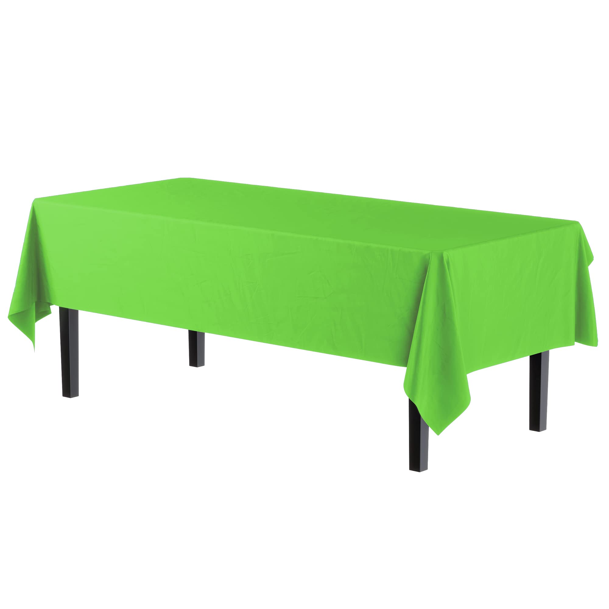 Lime Green Plastic Table Covers | 48 Count