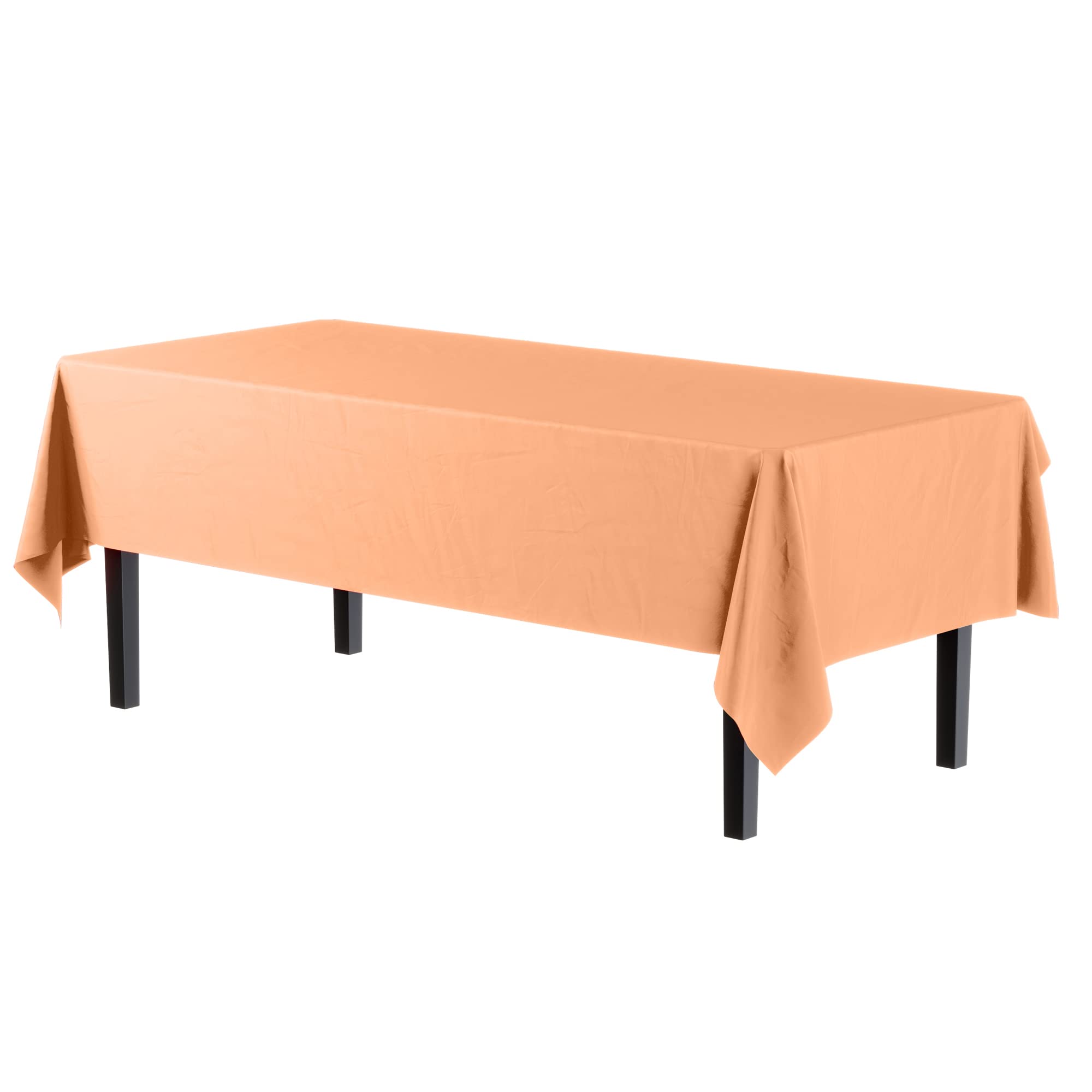 Premium Peach Plastic Table Covers | 96 Count