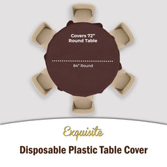 Premium Round Brown Table Cover | 12 Pack