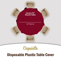 Premium Round Burgundy Table Cover | 6 Pack