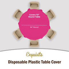 Premium Round Cerise Table Cover | 6 Pack