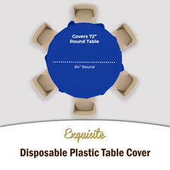 Premium Round Dark Blue Table Cover | 12 Pack