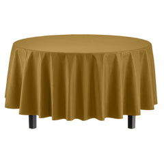 Premium Round Gold Table Cover | 12 Pack