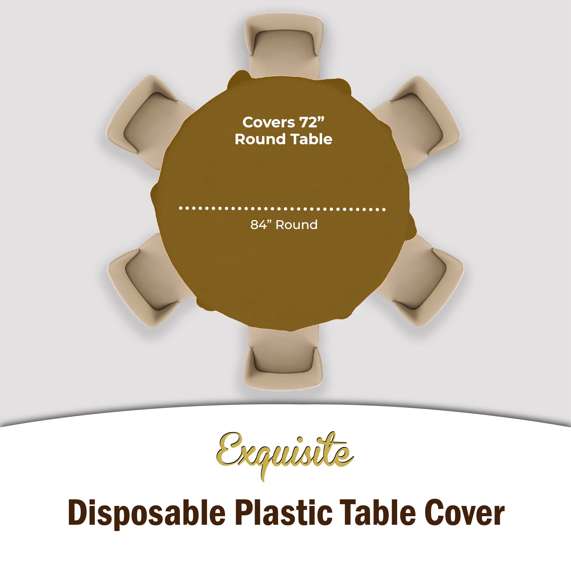 Premium Round Gold Table Cover | 12 Pack