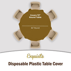 Premium Round Gold Table Cover | 12 Pack