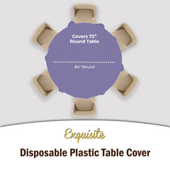 Premium Round Lavender Plastic Table Covers | 96 Count