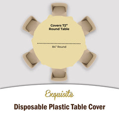 Premium Round Light Yellow Table Cover | 12 Pack