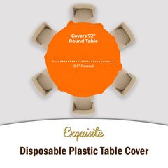 Premium Round Orange Table Cover | 12 Pack