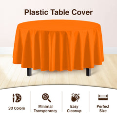 Premium Round Orange Table Cover | 12 Pack