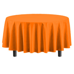 Premium Round Orange Table Cover | 6 Pack