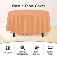 Premium Round Peach Table Cover | 6 Pack