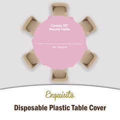 Premium Round Pink Table Cover | 12 Pack