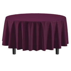 Premium Round Plum Table Cover | 6 Pack