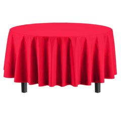 Premium Round Red Table Cover | 12 Pack