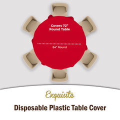 Premium Round Red Table Cover | 6 Pack