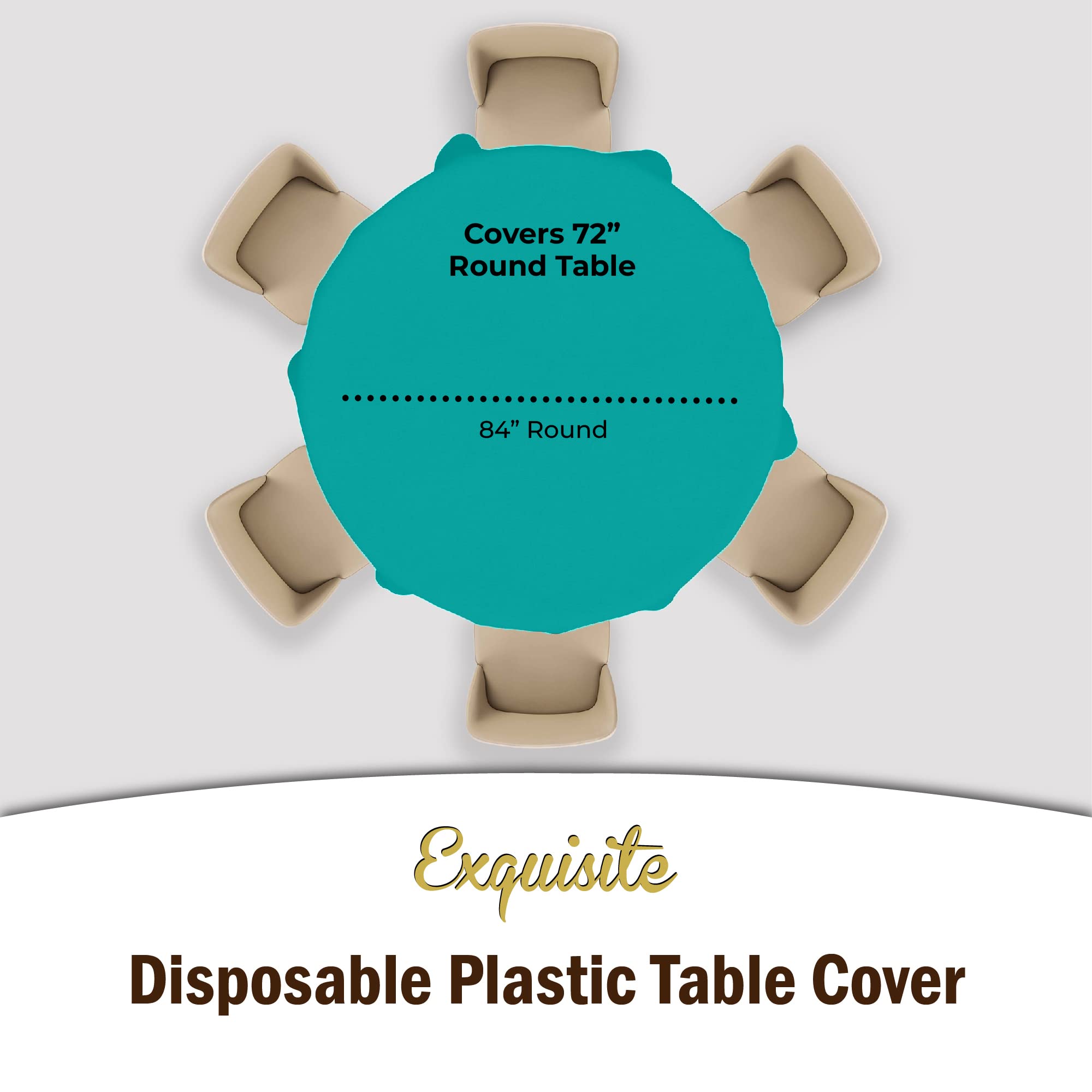 Premium Round Teal Table Cover | 12 Pack