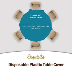 Premium Round Turquoise Table Cover | 6 Pack