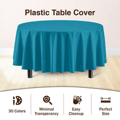 Premium Round Turquoise Table Cover | 12 Pack