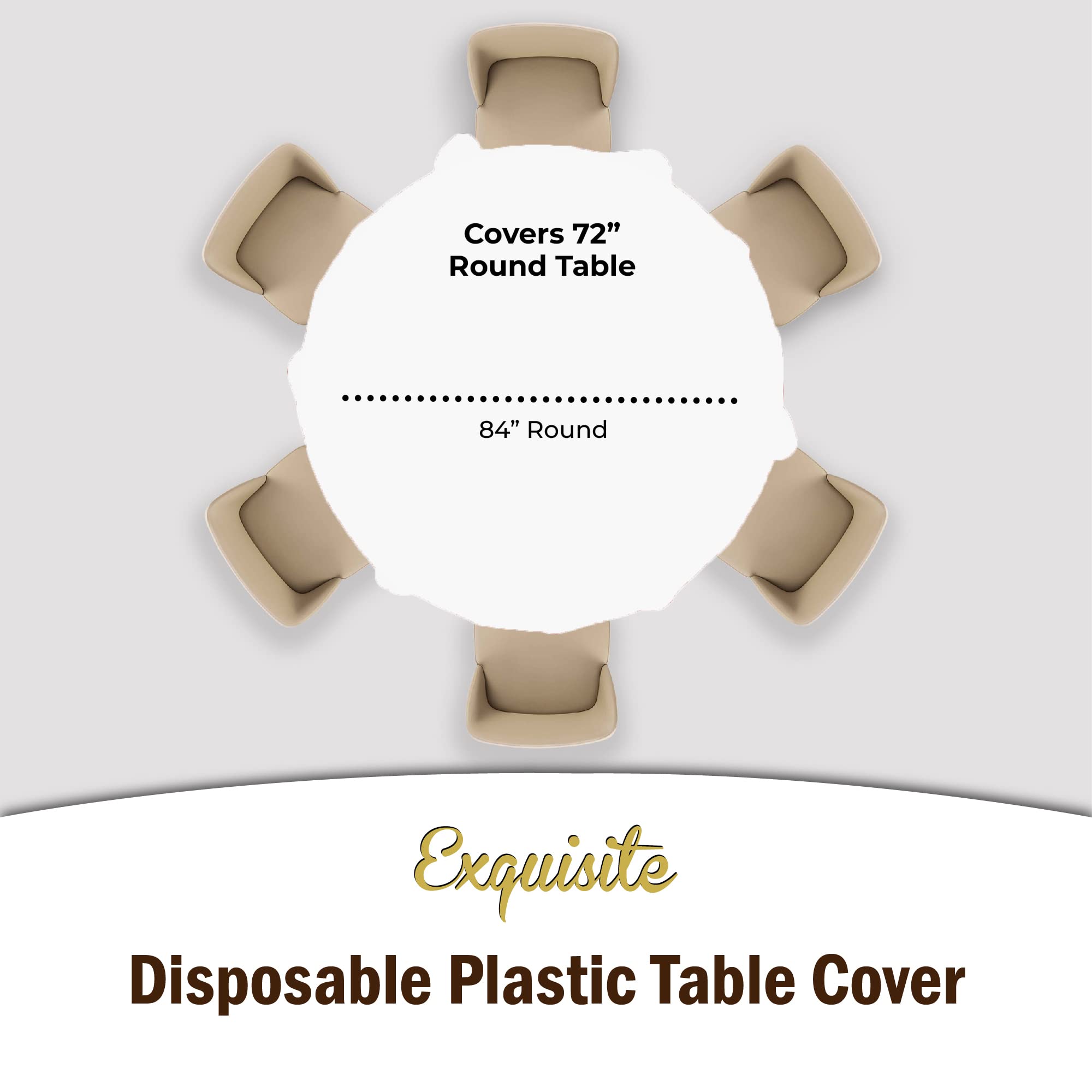 Premium Round White Table Cover | 12 Pack