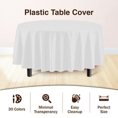 Premium Round White Table Cover | 12 Pack