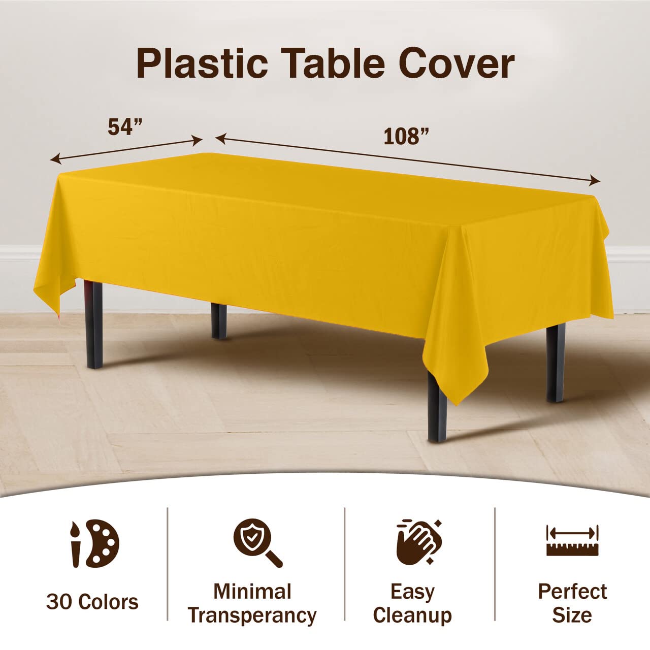 Premium Yellow Table Cover | 6 Pack