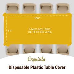 Premium Yellow Plastic Table Covers | 96 Count