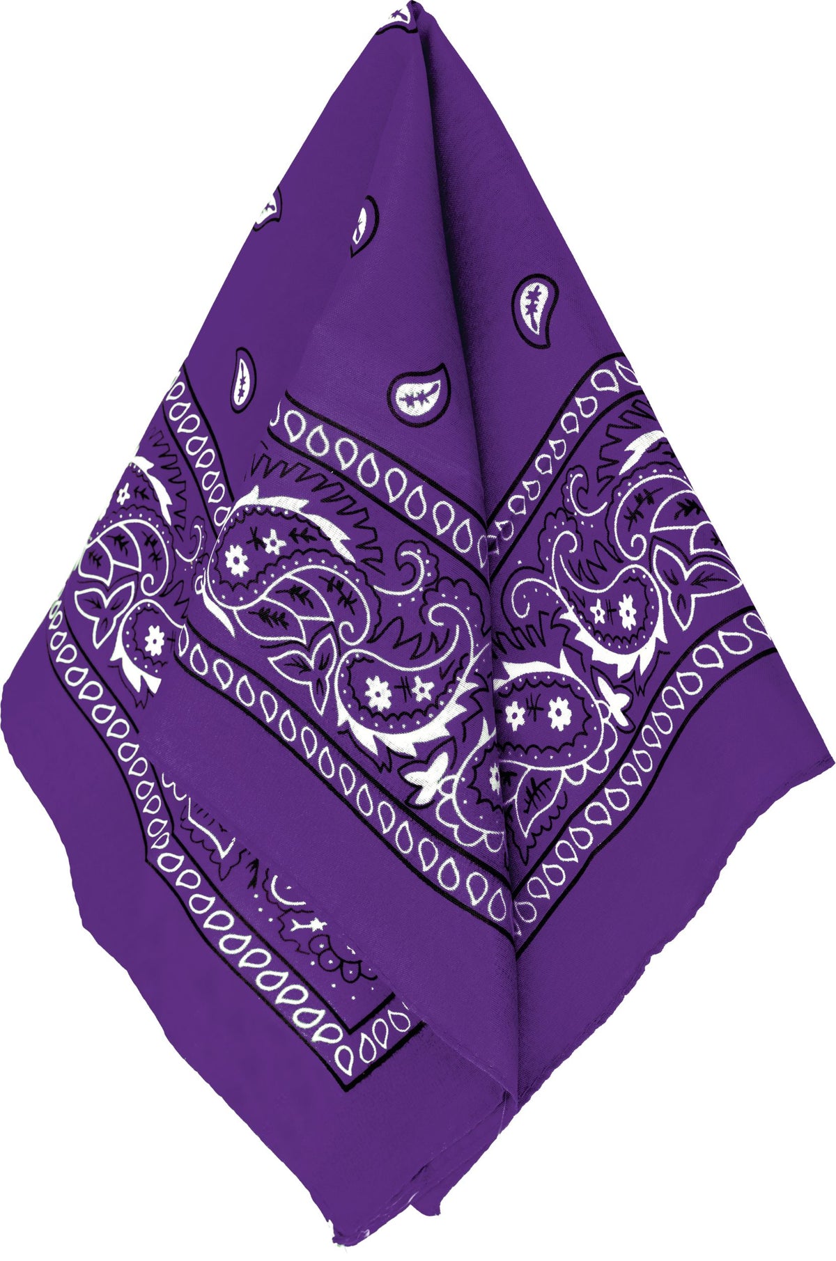 Purple Paisley Square Bandana, 20 inch - Pack of 3