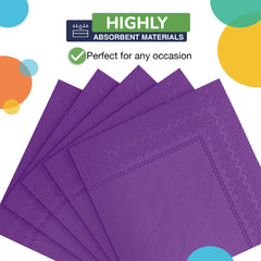 Purple Beverage Napkins | 300 Count