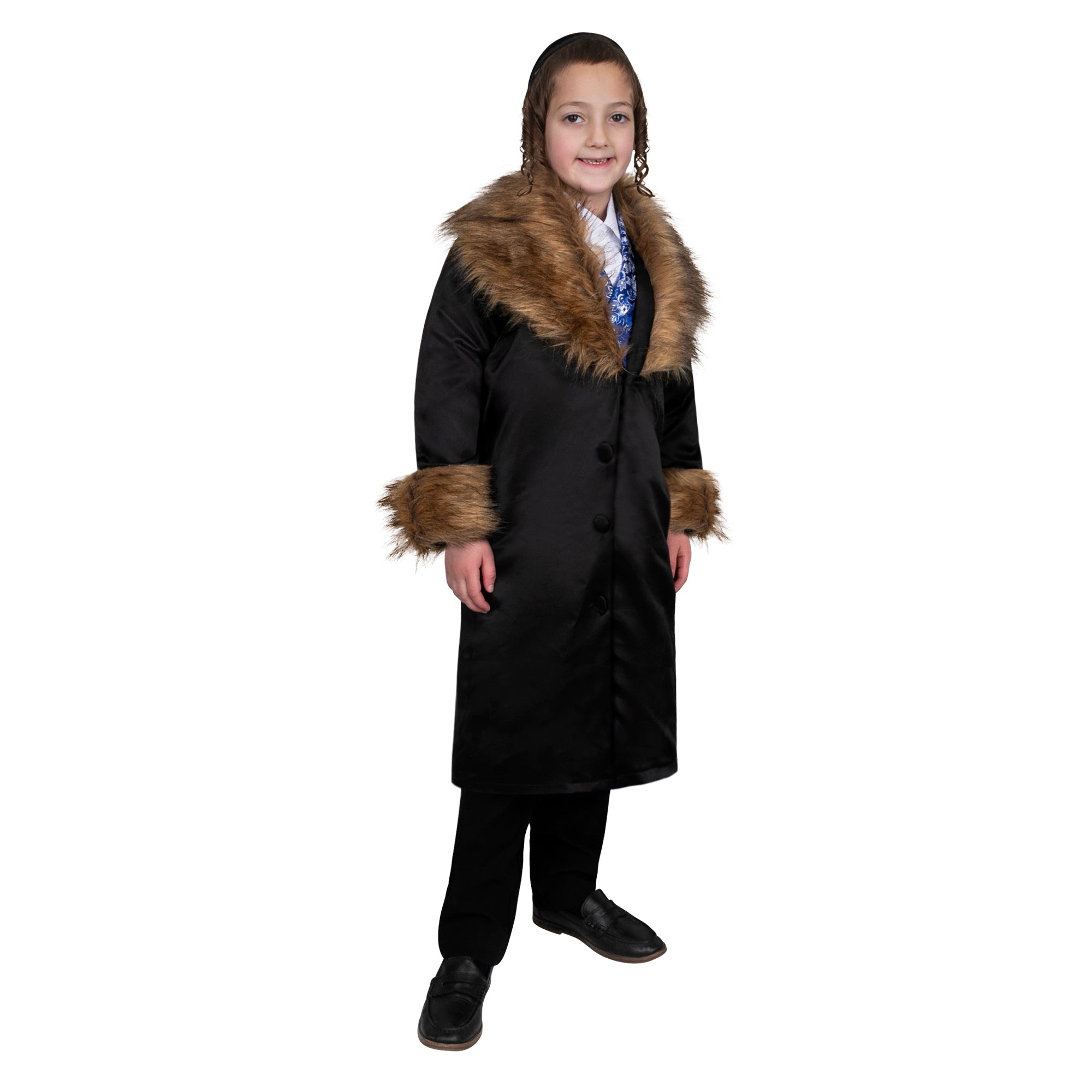 Rabbi Coat with Fur - Kids