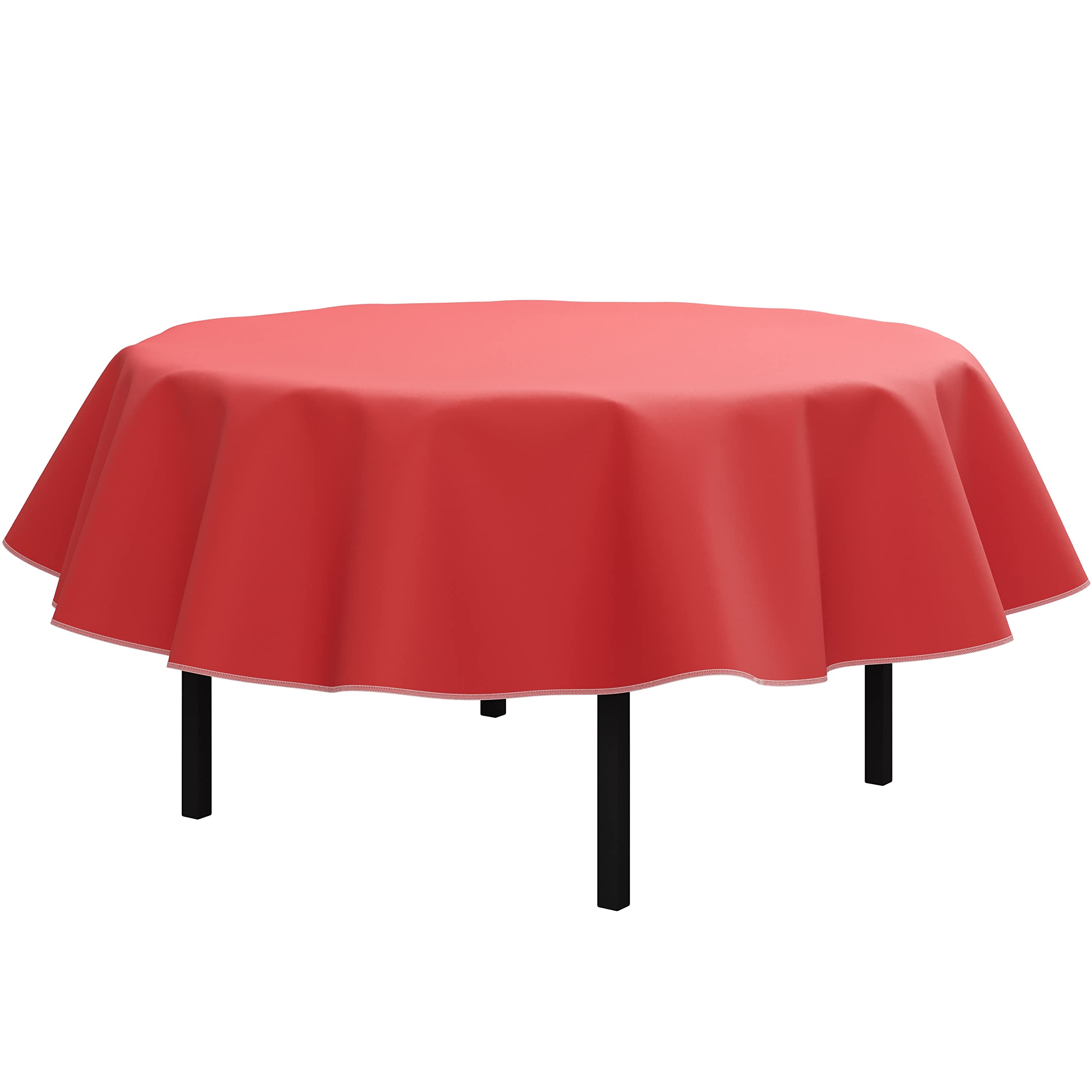 Red Flannel Backed Table Cover 70 In. Round | 2 Pack