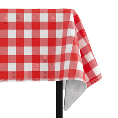 Red Gingham Flannel Backed Table Cover 54 In. x 108 In. | 2 Pack