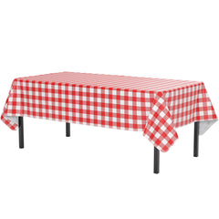 Red Gingham Flannel Backed Table Cover 54 In. x 108 In. | 2 Pack