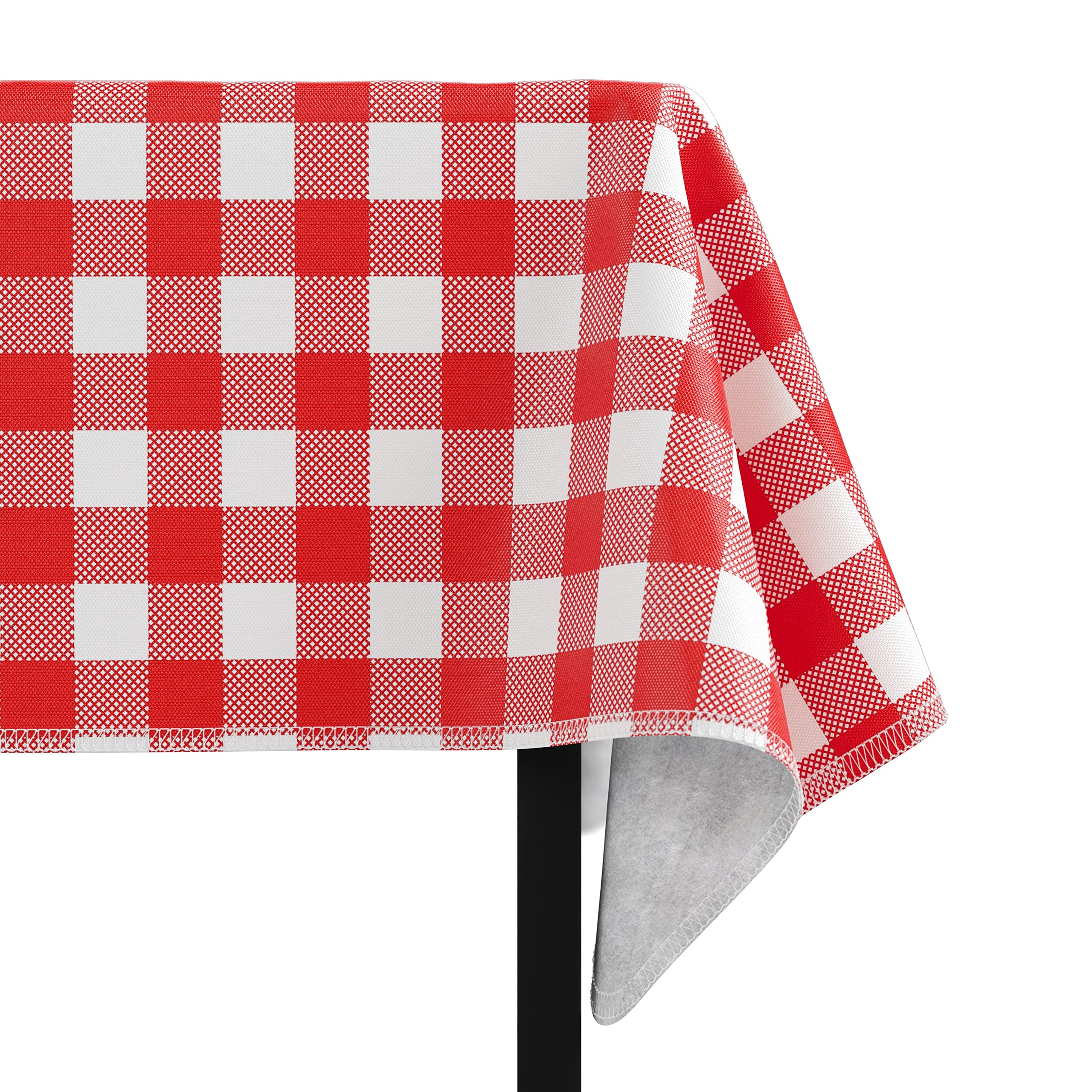 Red Gingham Flannel Backed Table Cover 54 In. x 70 In. | 2 Pack