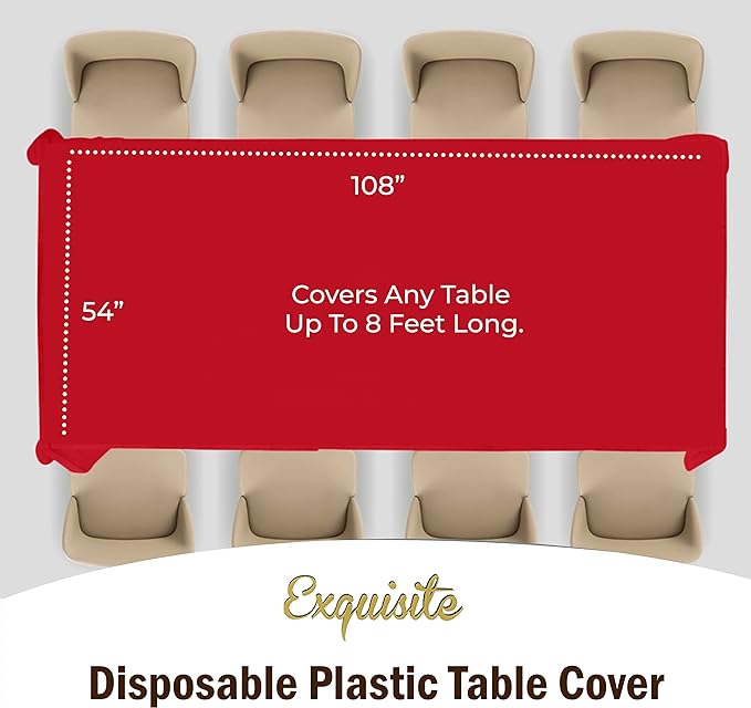 Red Plastic Table Covers | 48 Count