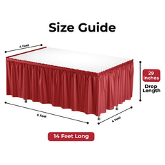 Red Plastic Table Skirt | 6 Pack