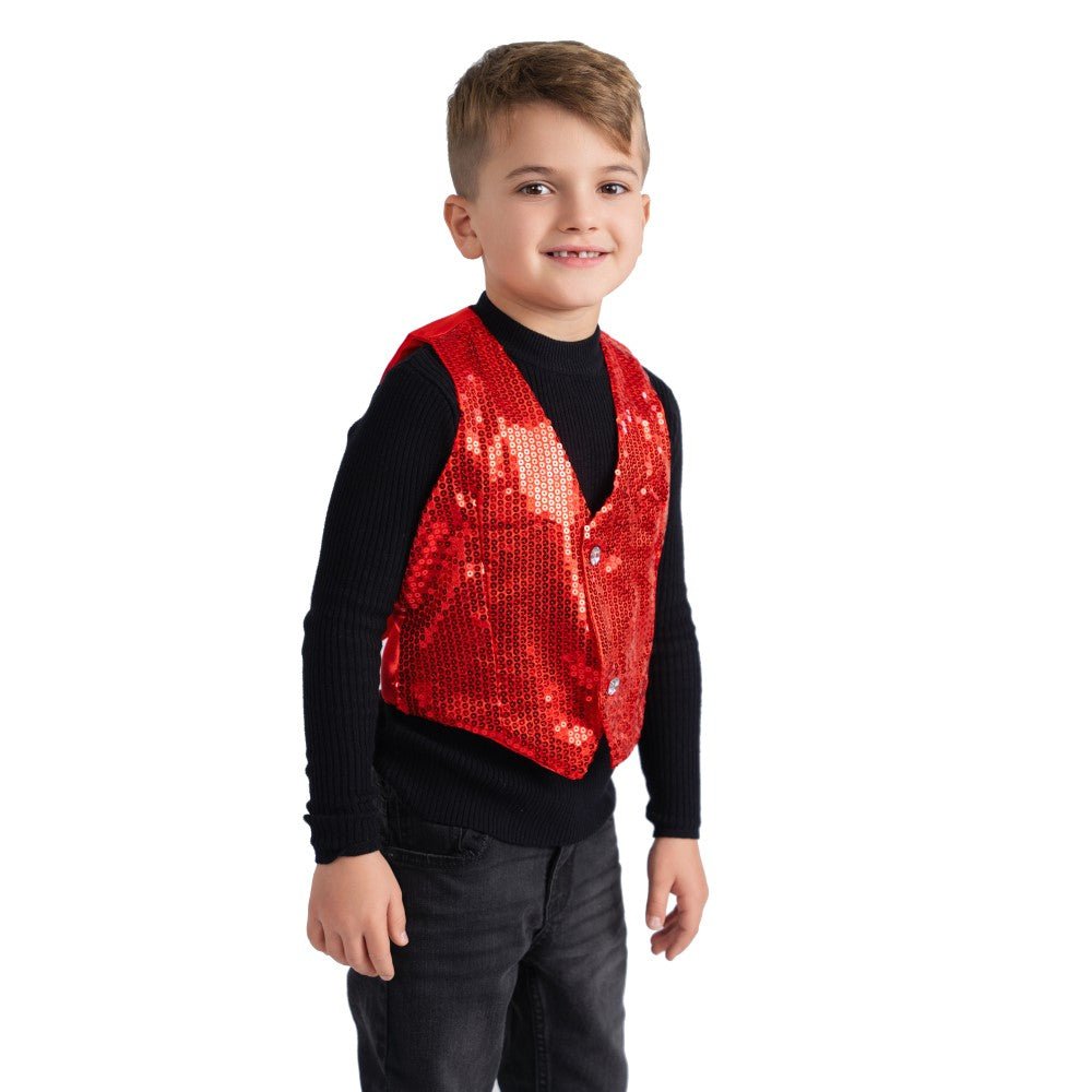 Red Sequin Vest - Kids