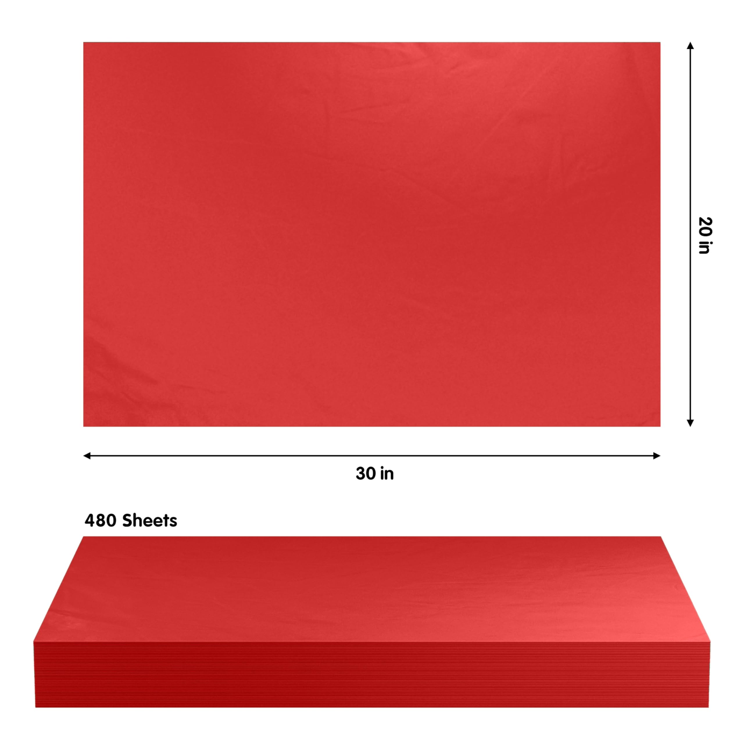 20 In. x 30 In. Red Tissue Paper | 480 Sheets