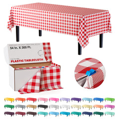 54 In. x 300 Ft. Cut To Size Red Gingham Table Roll