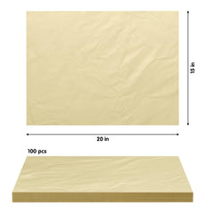 15 In. x 20 In. Gold Wrapping Sheets | 100 Count