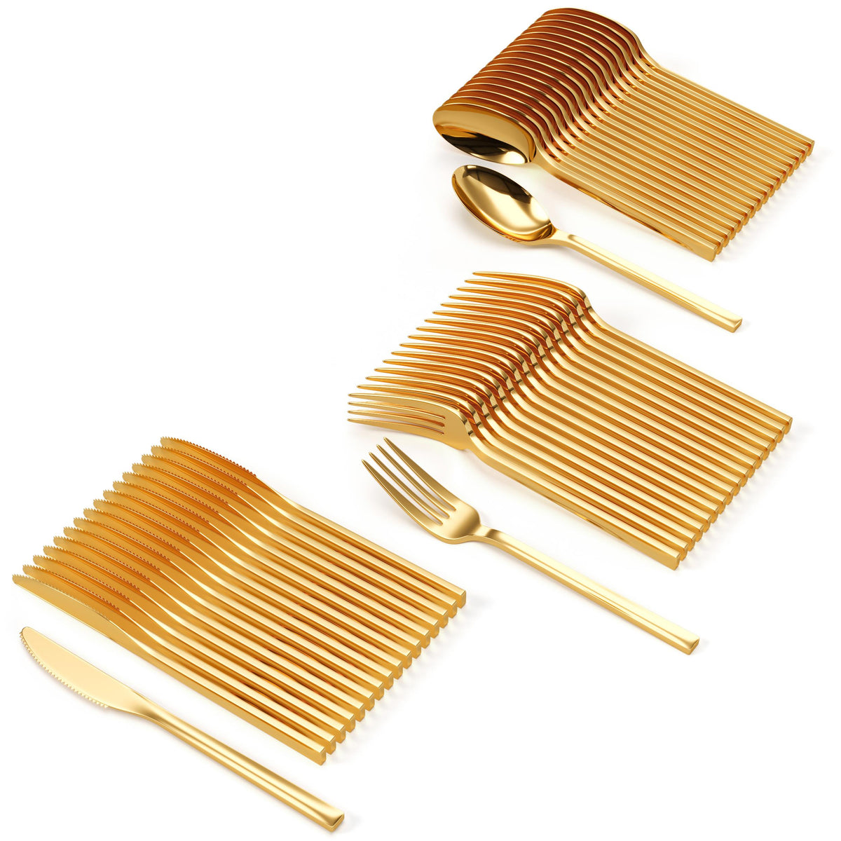 480 Piece Mod Gold Full Cutlery Combo Set