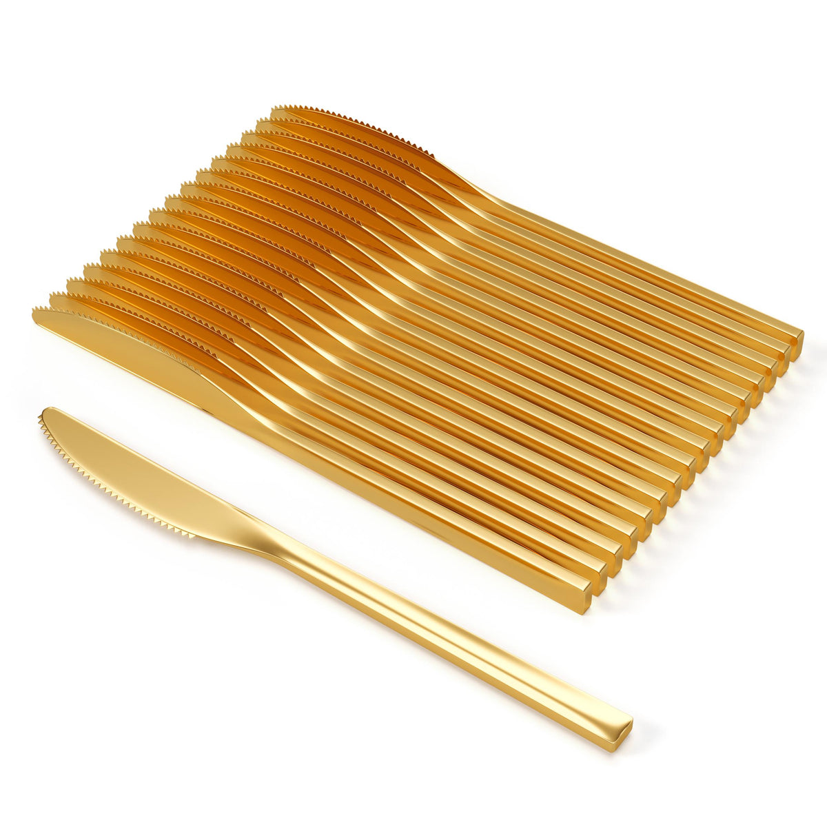 Trendables Mod Gold Plastic Knives | 40 Count
