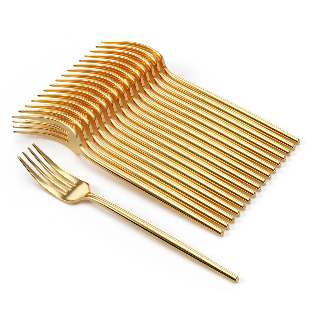 Gloss Gold Plastic Forks | 40 Count