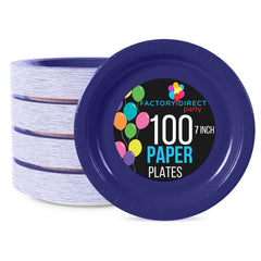 7 In. Navy Paper Plates | 100 Count