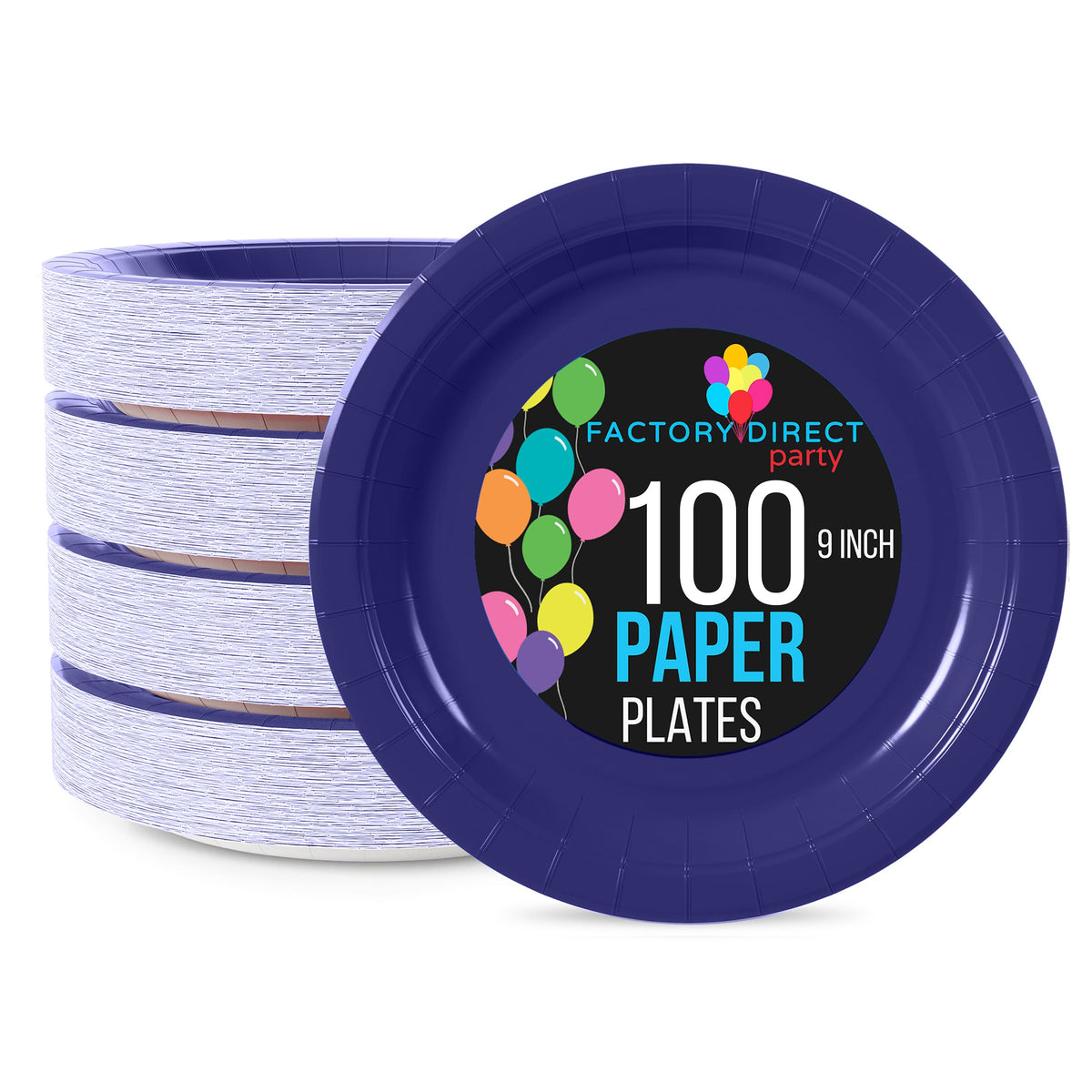 9 In. Navy Paper Plates | 100 Count