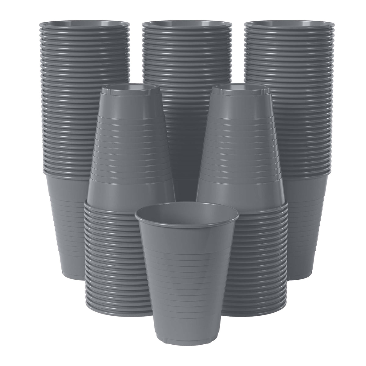 12 Oz. | Silver Plastic Cups | 600 Count