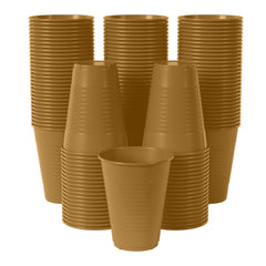 12 Oz. Gold Plastic Cups | 100 Count