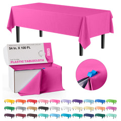 54 In. x 100 Ft. Cut To Size Cerise Table Roll