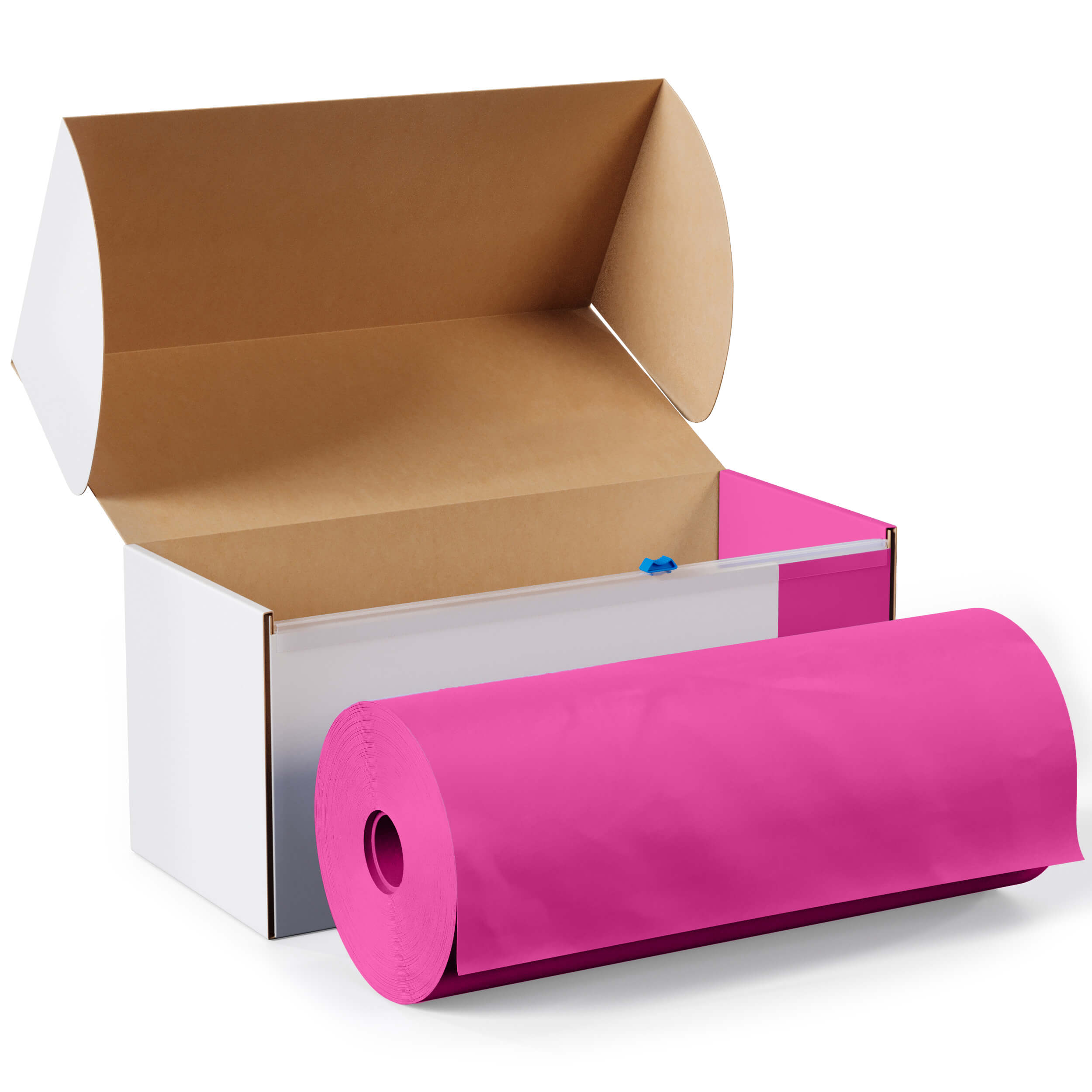 54 In. x 300 Ft. Cut To Size Cerise Plastic Table Rolls | 4 Pack