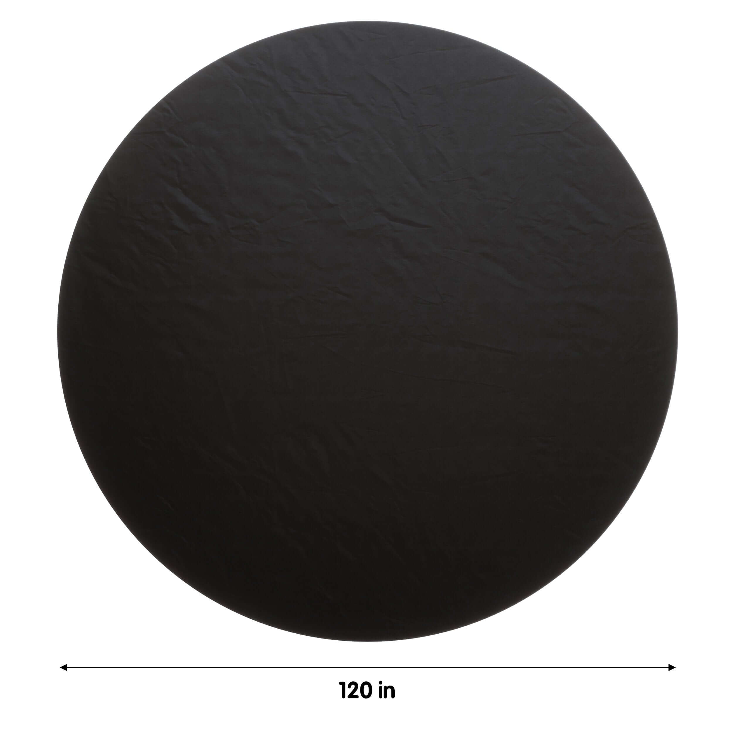 120 In. Premium Round Black Plastic Table Covers | 6 Count